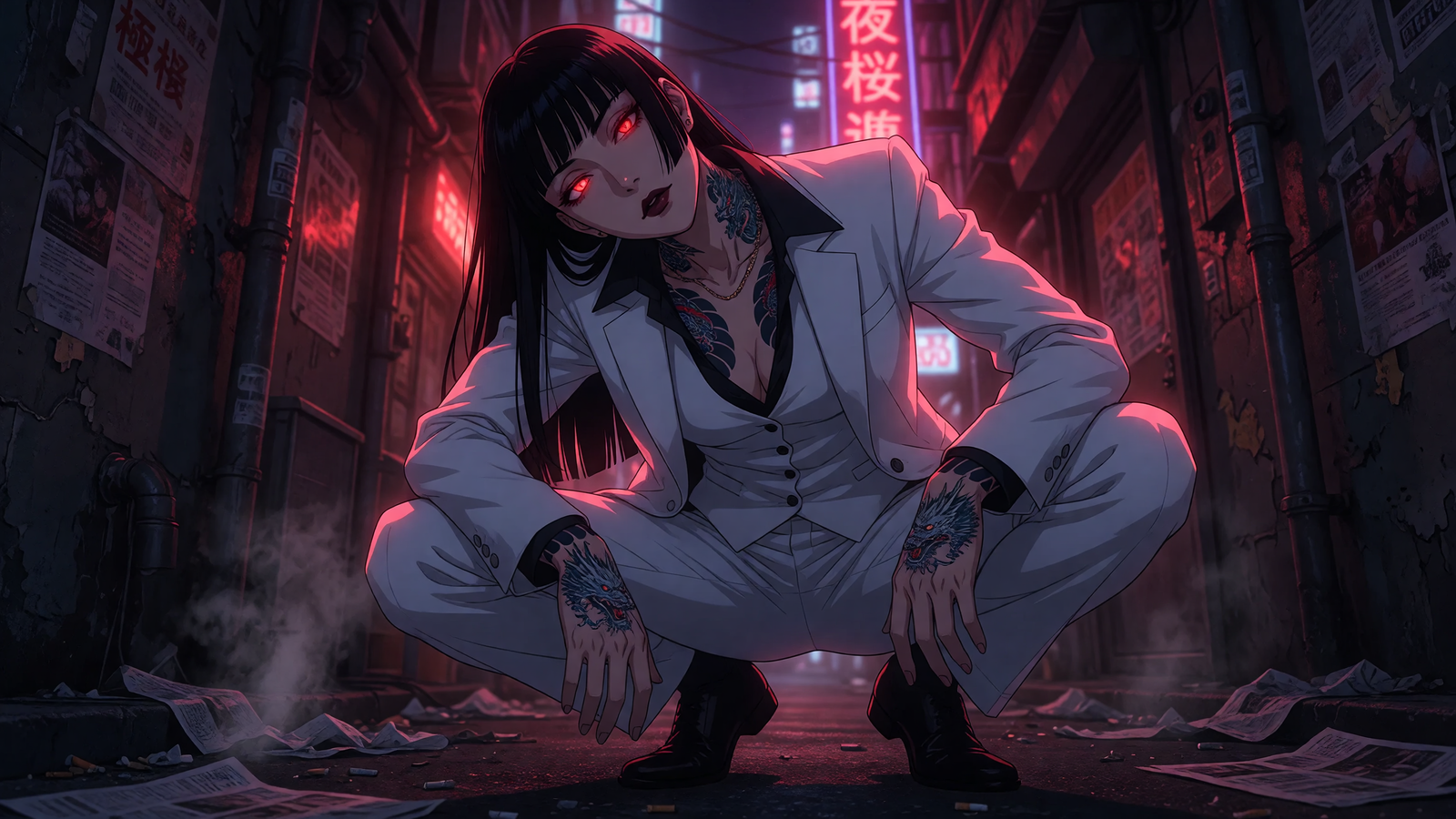 Cover art for 𝗜 𝗦𝘄𝗲𝗮𝗿 𝗜'𝗺 𝗡𝗢𝗧 𝗬𝗮𝗸𝘂𝘇𝗮, a yakuza scenario on AI Dungeon