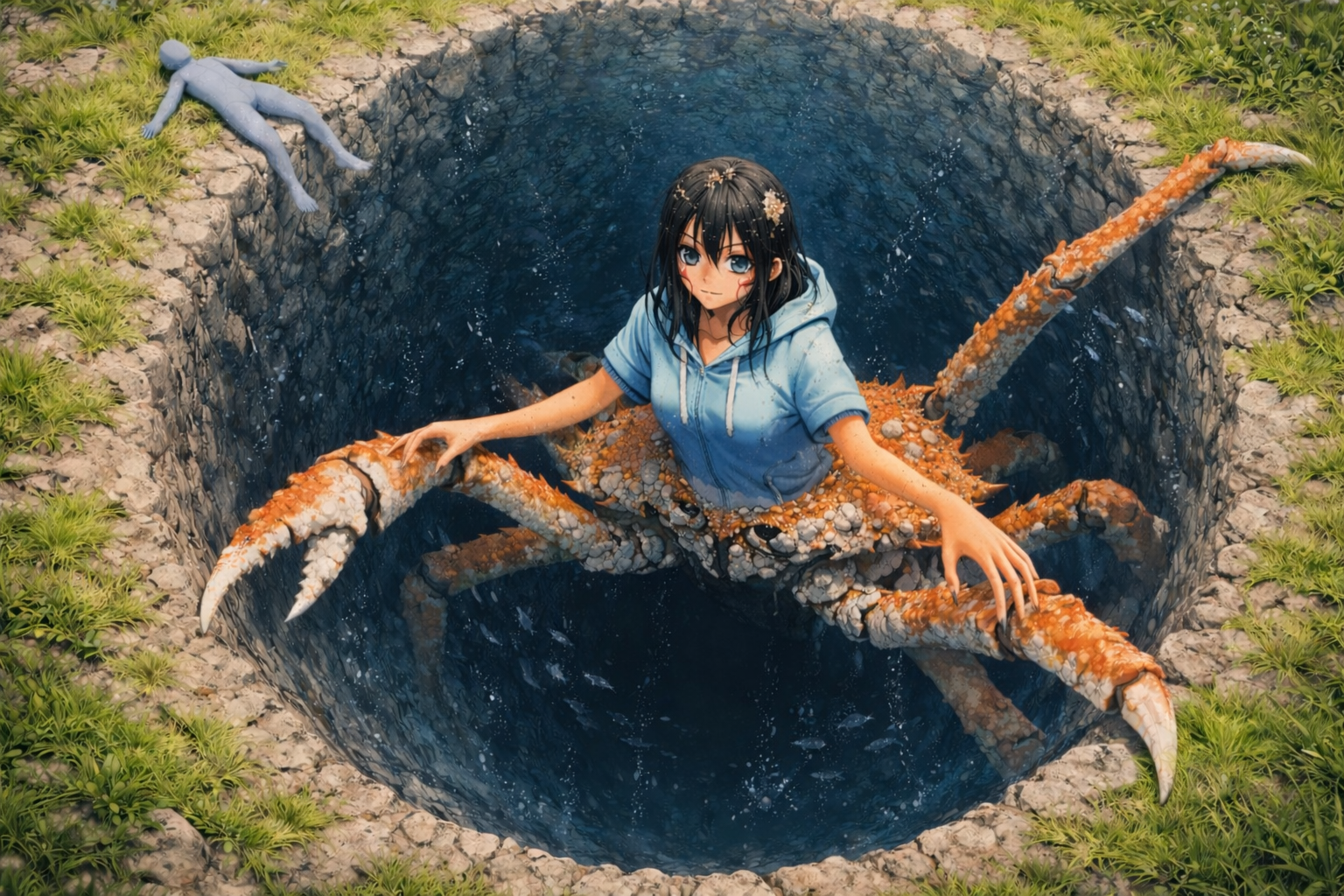 Cover art for Adoption of a giant crab, an inner self scenario on AI Dungeon
