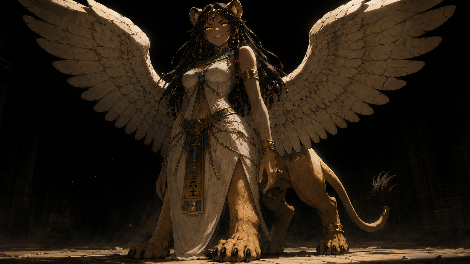 Cover art for Adopted by a Sphinx, an inner self scenario on AI Dungeon