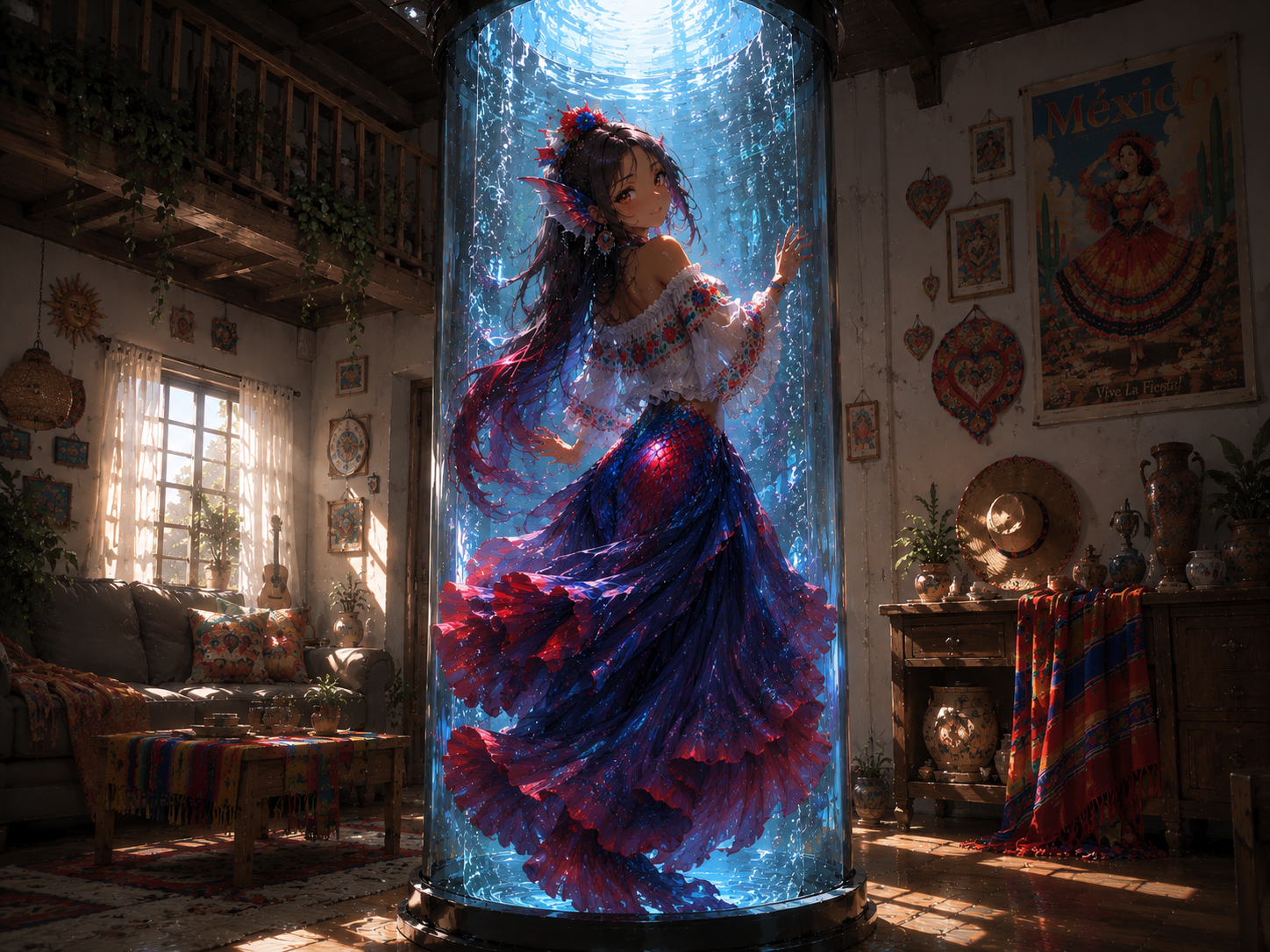 Cover art for Life in the Aquarium and with a betta fish, an inner self scenario on AI Dungeon