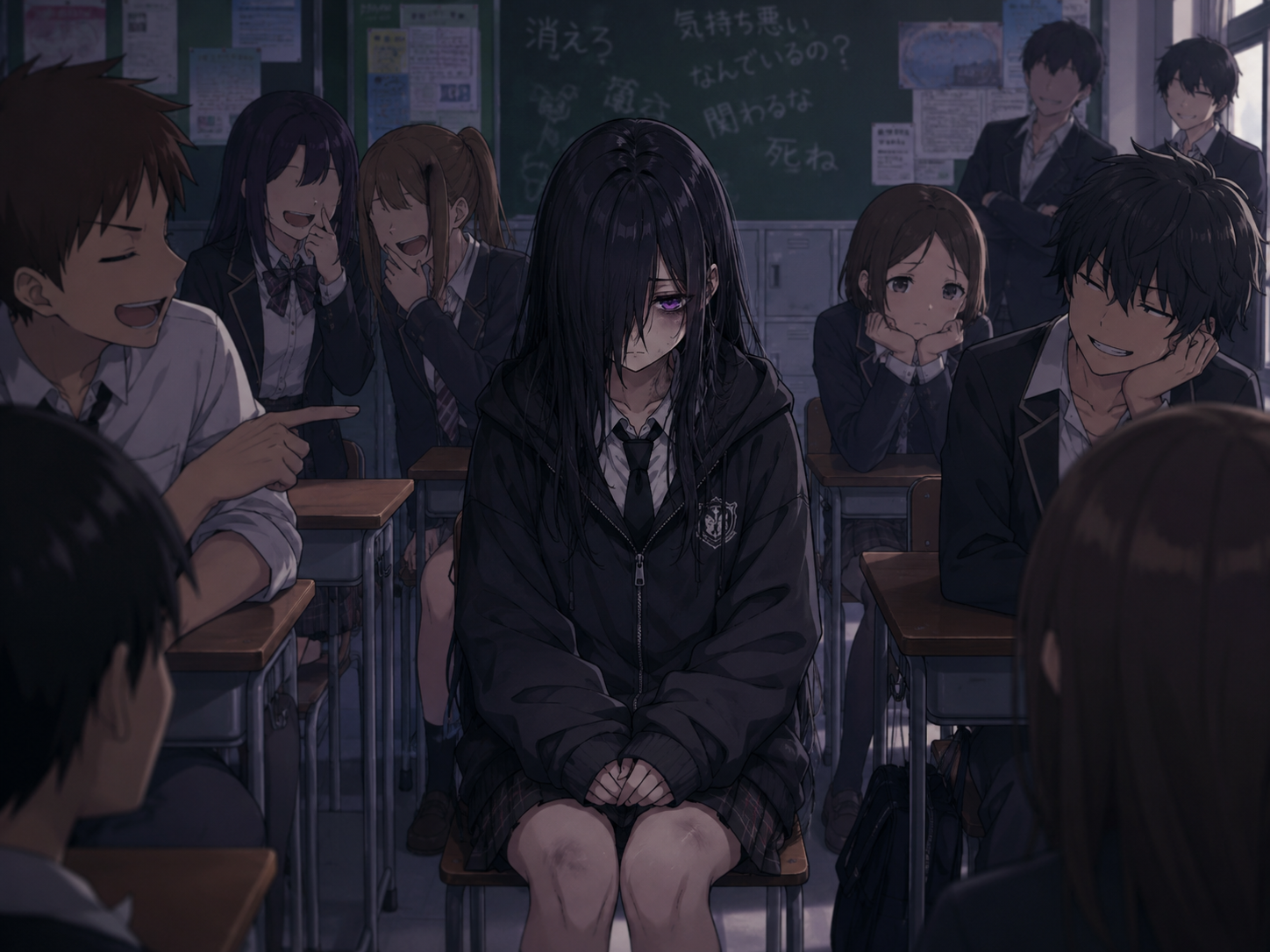 Cover art for Becoming friends with a loser, a high school romance scenario on AI Dungeon
