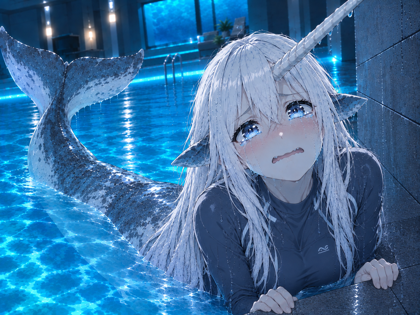 Cover art for Life in the Aquarium and with a narwhal, an inner self scenario on AI Dungeon
