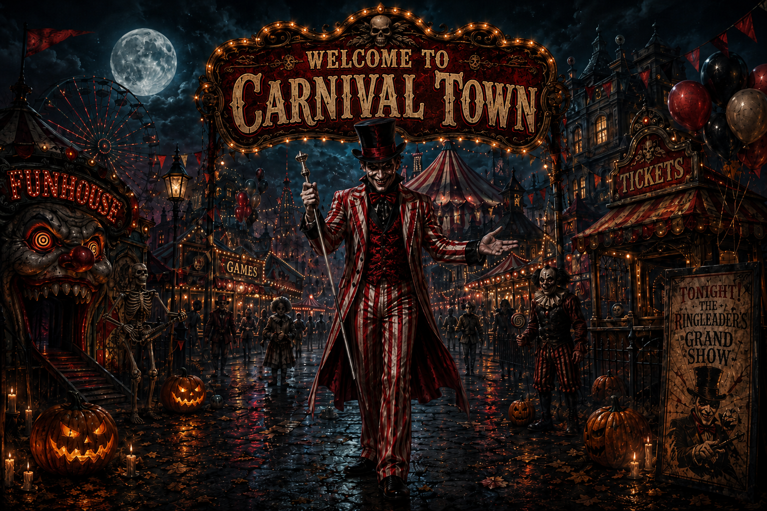 Cover art for Welcome to Carnival Town, a horror scenario on AI Dungeon