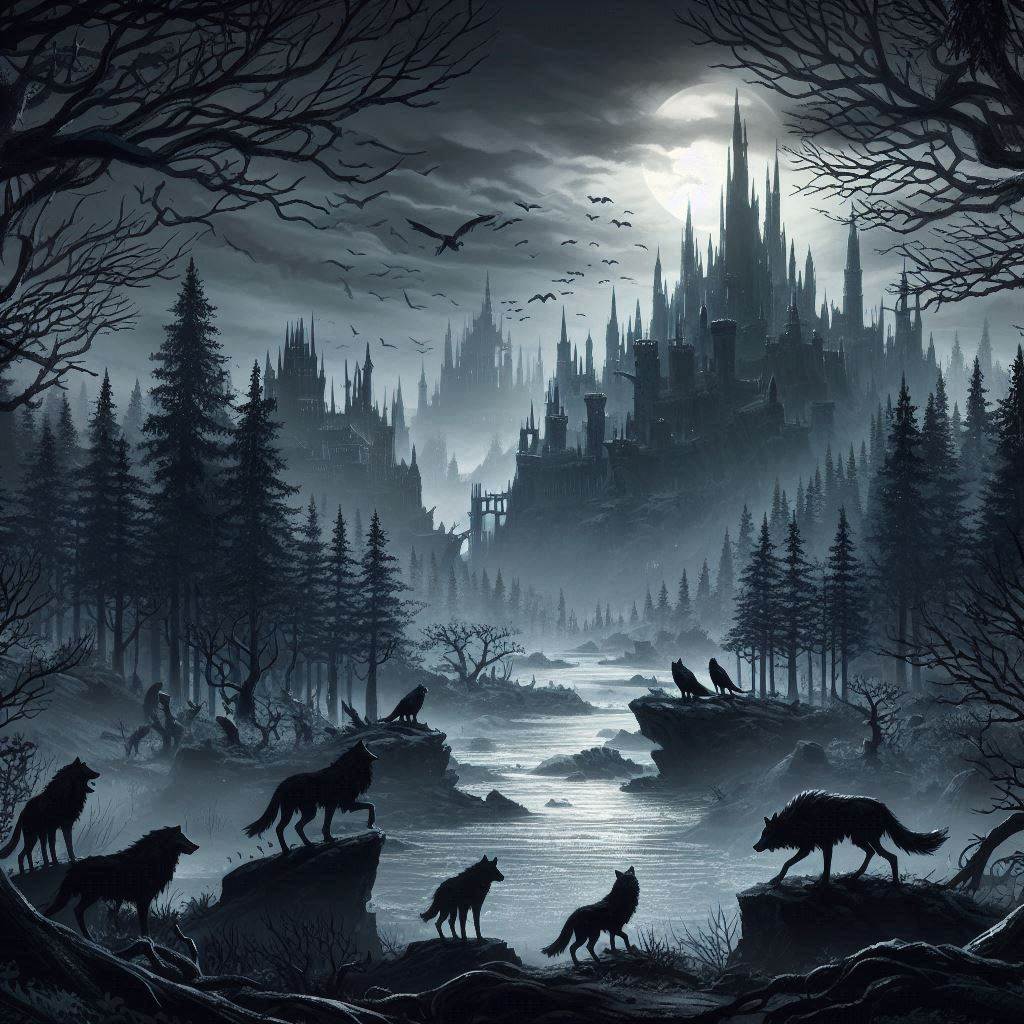 Cover art for The Wolf Kingdom, a magic scenario on AI Dungeon