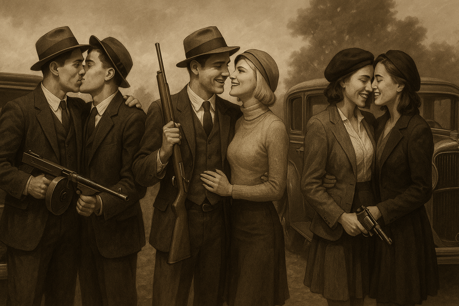 Cover art for Bonnie & Clyde, a modern scenario on AI Dungeon