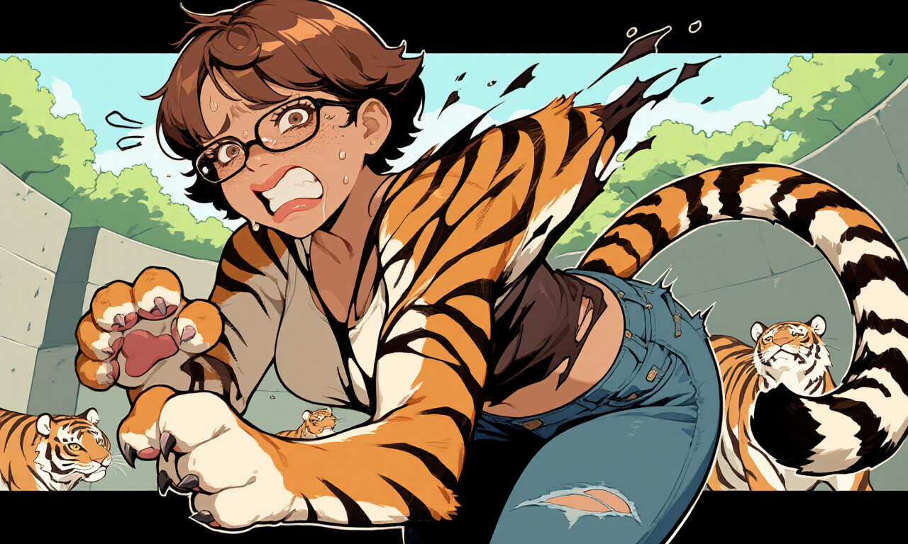 Cover art for Intruder in the TF Zoo, a transformation scenario on AI Dungeon