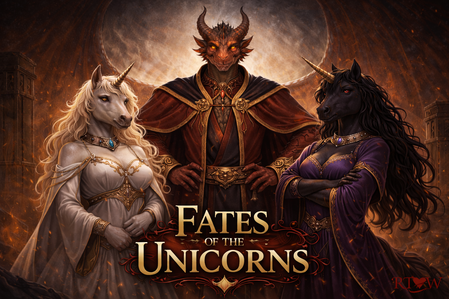 Cover art for Fates of the Unicorns, a dragon scenario on AI Dungeon