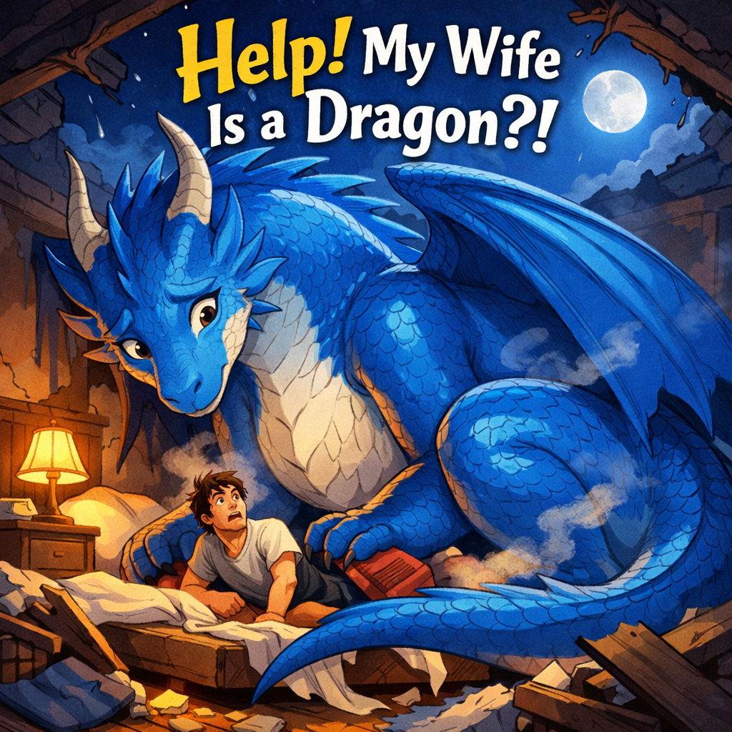 Cover art for Help! My Wife is a Dragon!, a dragons scenario on AI Dungeon