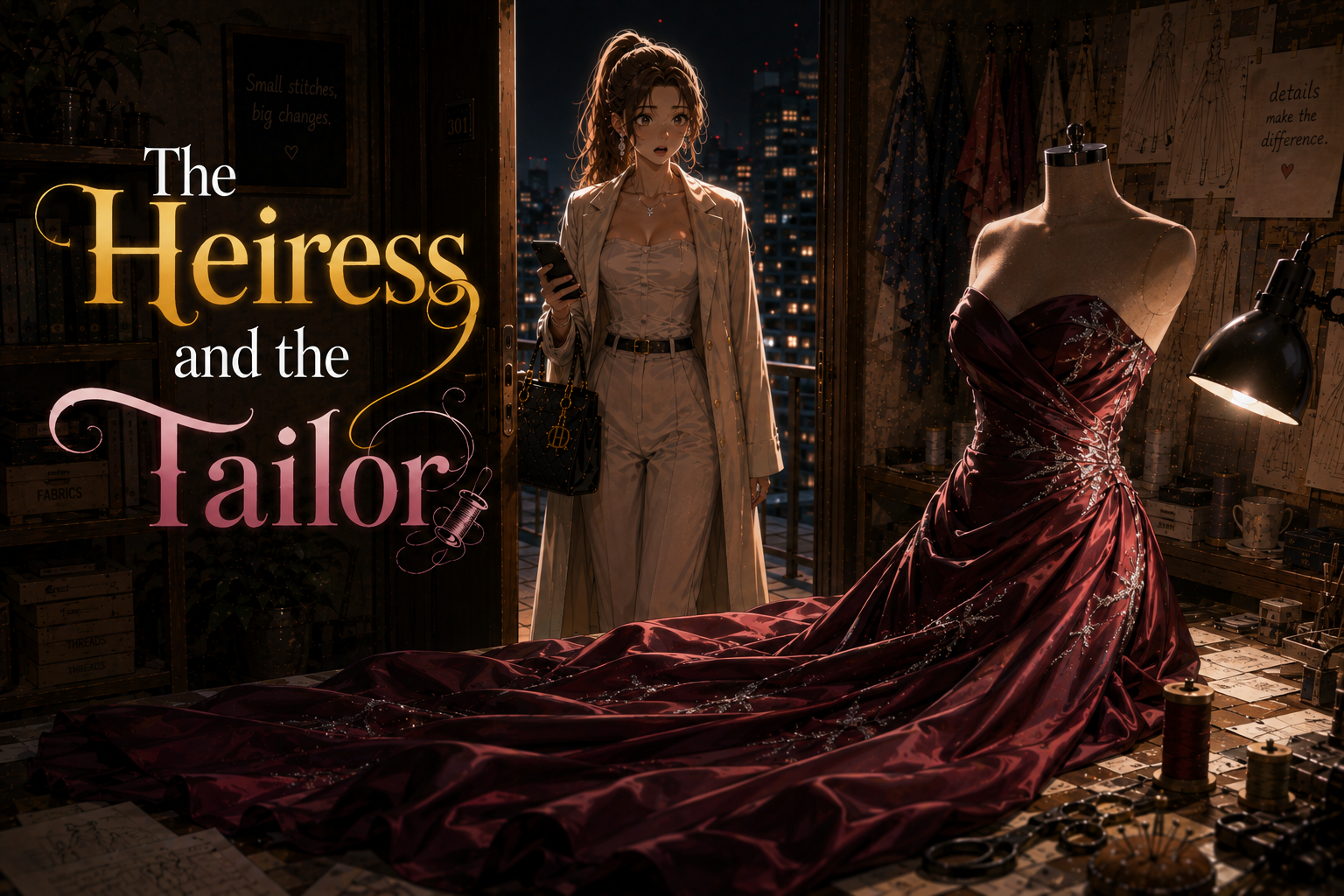 Cover art for 👑 The Heiress And The Tailor 🧵🪡, a romance scenario on AI Dungeon