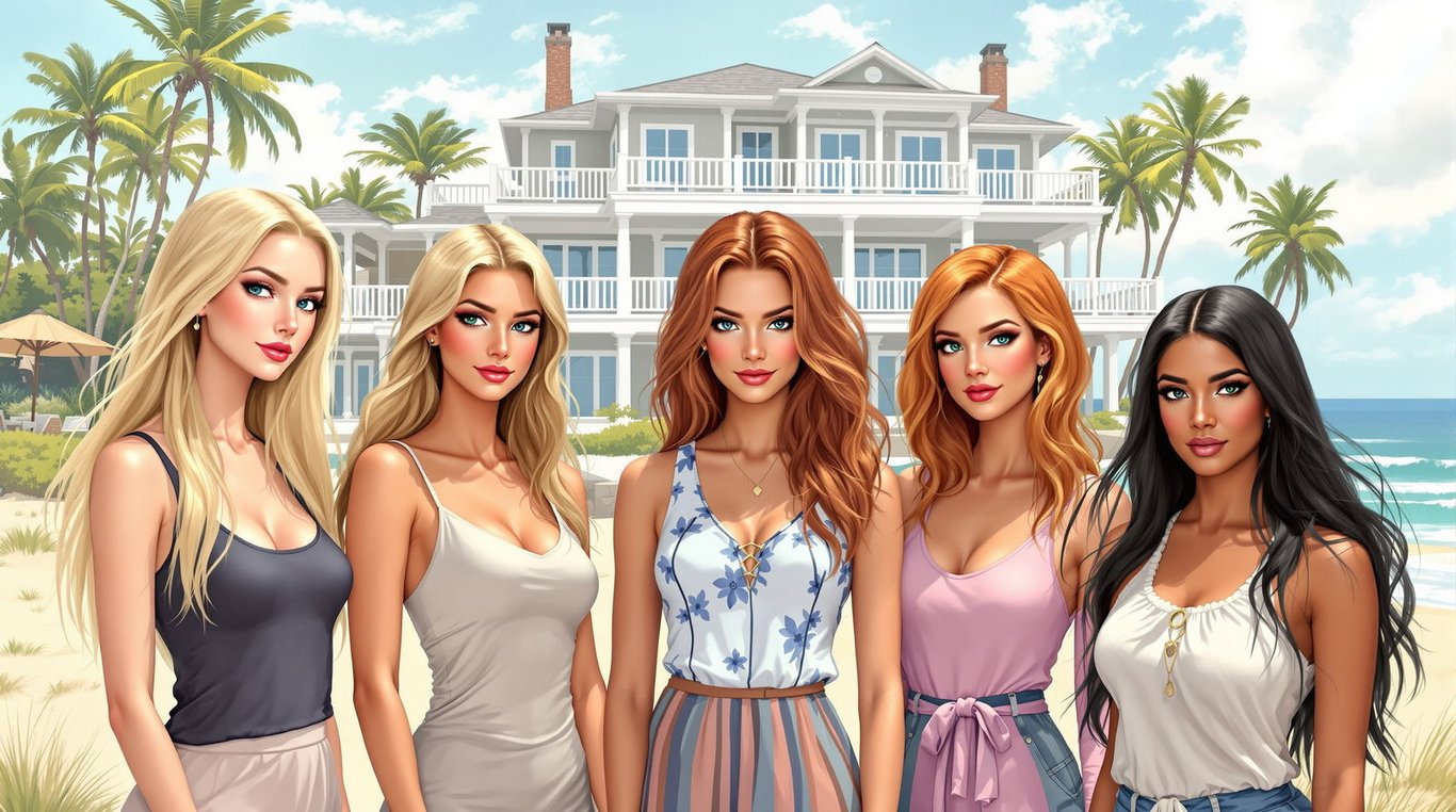 Cover art for The Beach House, a romance scenario on AI Dungeon