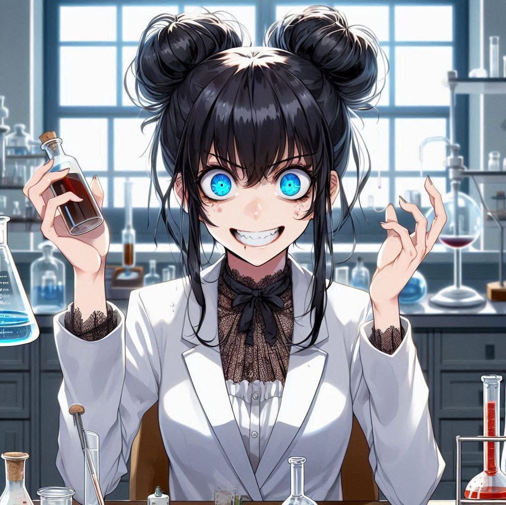 Cover art for Mad Science 101: Dr. Iris’s Internship, an experiments scenario on AI Dungeon