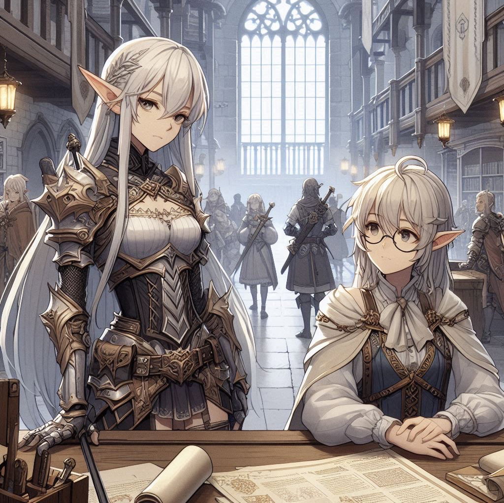 Cover art for Swords, Scrolls, and Sibling Squabbles!, a comedy scenario on AI Dungeon