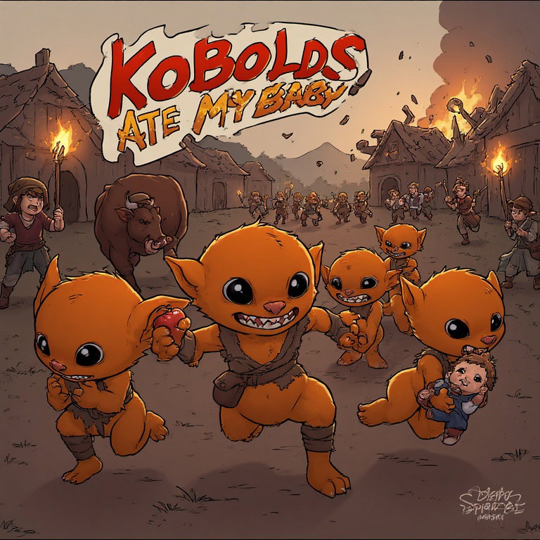 Cover art for Kobolds Ate My Baby, a kobold scenario on AI Dungeon