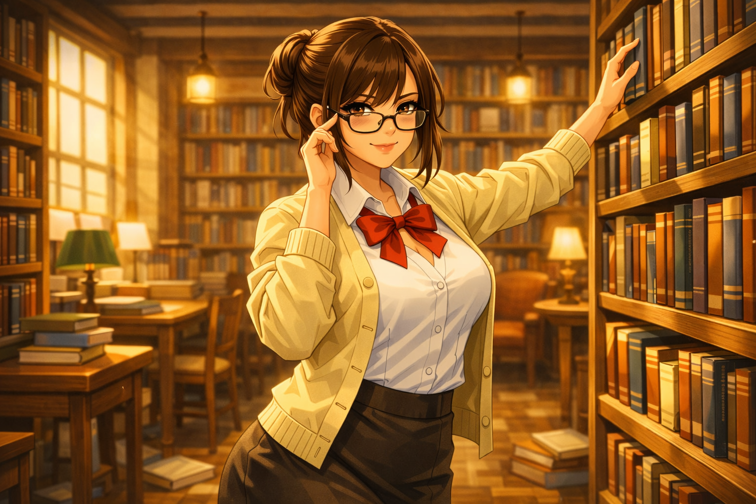 Cover art for The Librarian I Keep Coming Back For, an inner self scenario on AI Dungeon