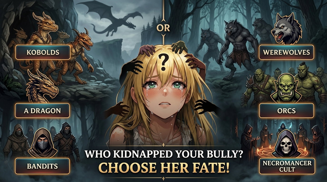 Cover art for Your Bully Was Kidnapped By ___!, a fantasy scenario on AI Dungeon