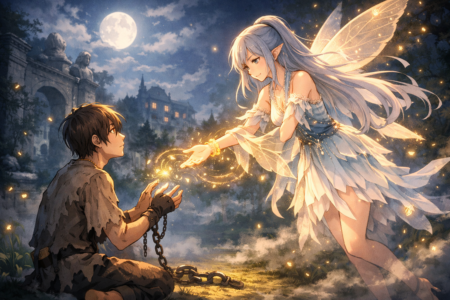Cover art for Escape Your Master With a Fairy, a fantasy scenario on AI Dungeon