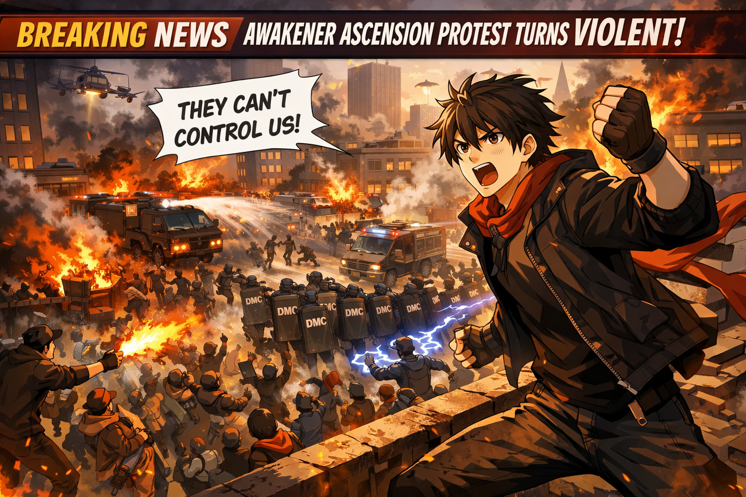 Cover art for Awakened: The Awakener Revolution, a powers scenario on AI Dungeon