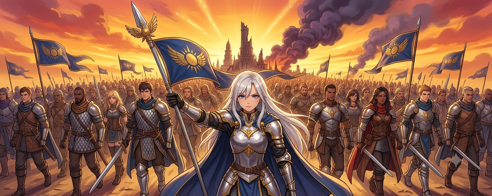 Cover art for Seraphine Valebright’s Rebellion, a fantasy scenario on AI Dungeon