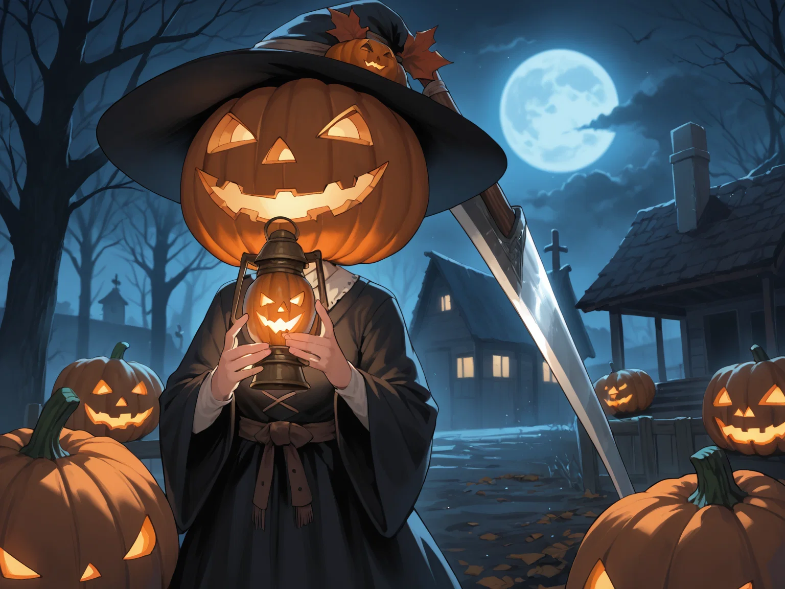 Cover art for Jack or Jill 🎃' Lantern, a jack o lantern scenario on AI Dungeon