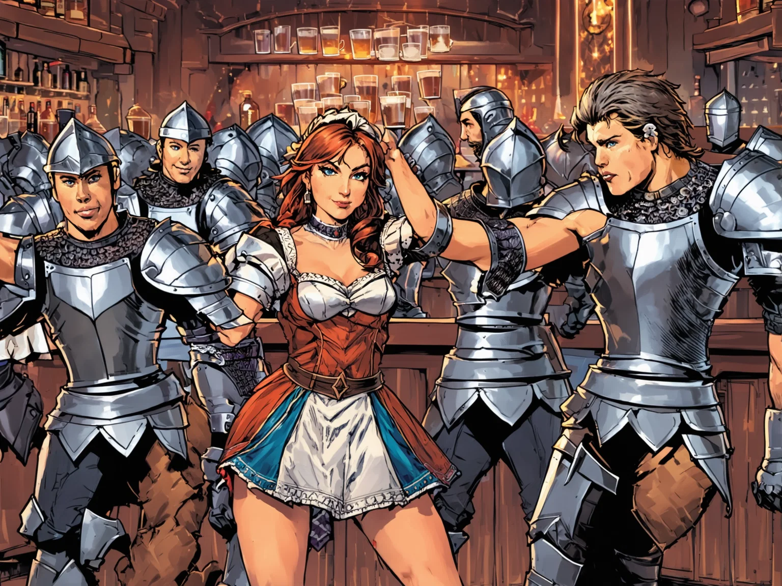 Cover art for Party in the Knightclub, a knights scenario on AI Dungeon