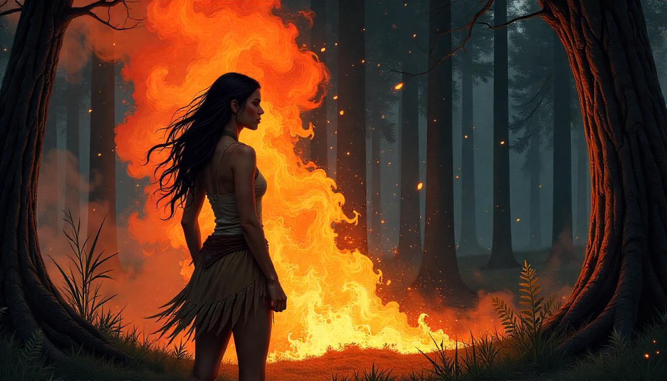 Cover art for Ashes and Red Bandanas - A tale of vengeance, a native american scenario on AI Dungeon