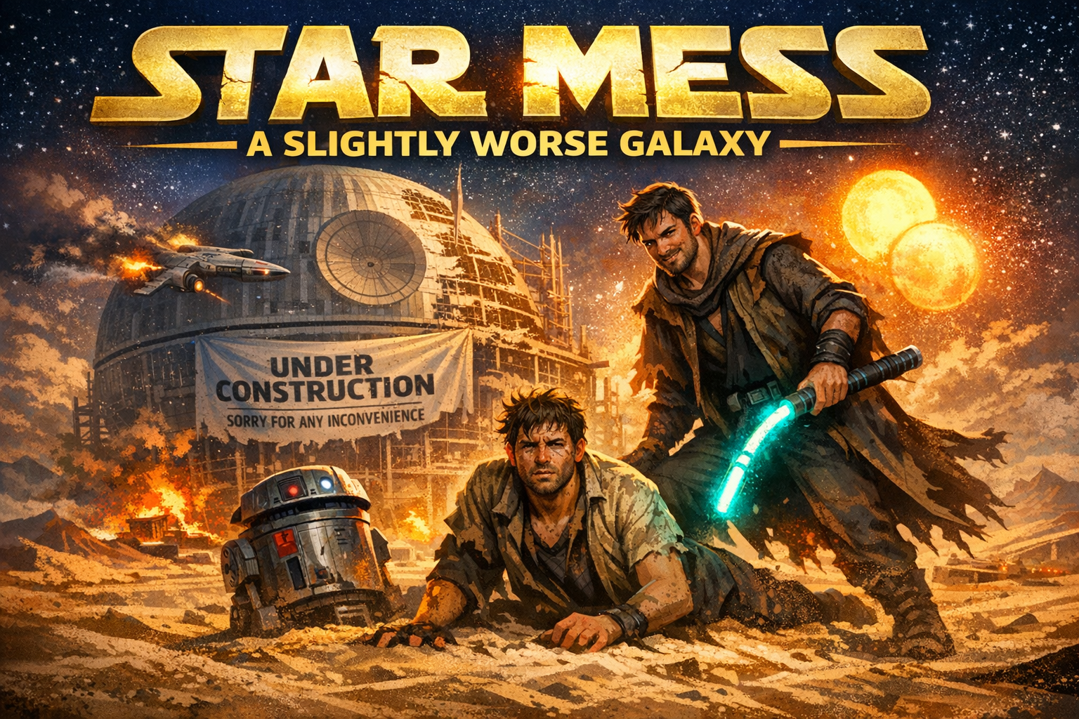 Cover art for Star Mess: A Slightly Worse Galaxy, a cozychaosdungeon scenario on AI Dungeon