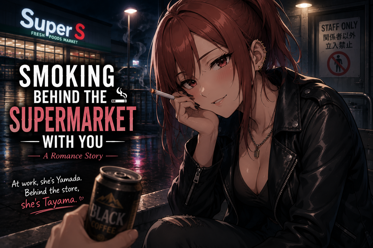 Cover art for The Girl Behind the Supermarket, a romance scenario on AI Dungeon
