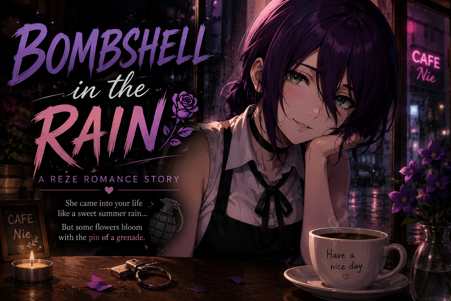 Cover art for Bombshell in the Rain, a romance scenario on AI Dungeon