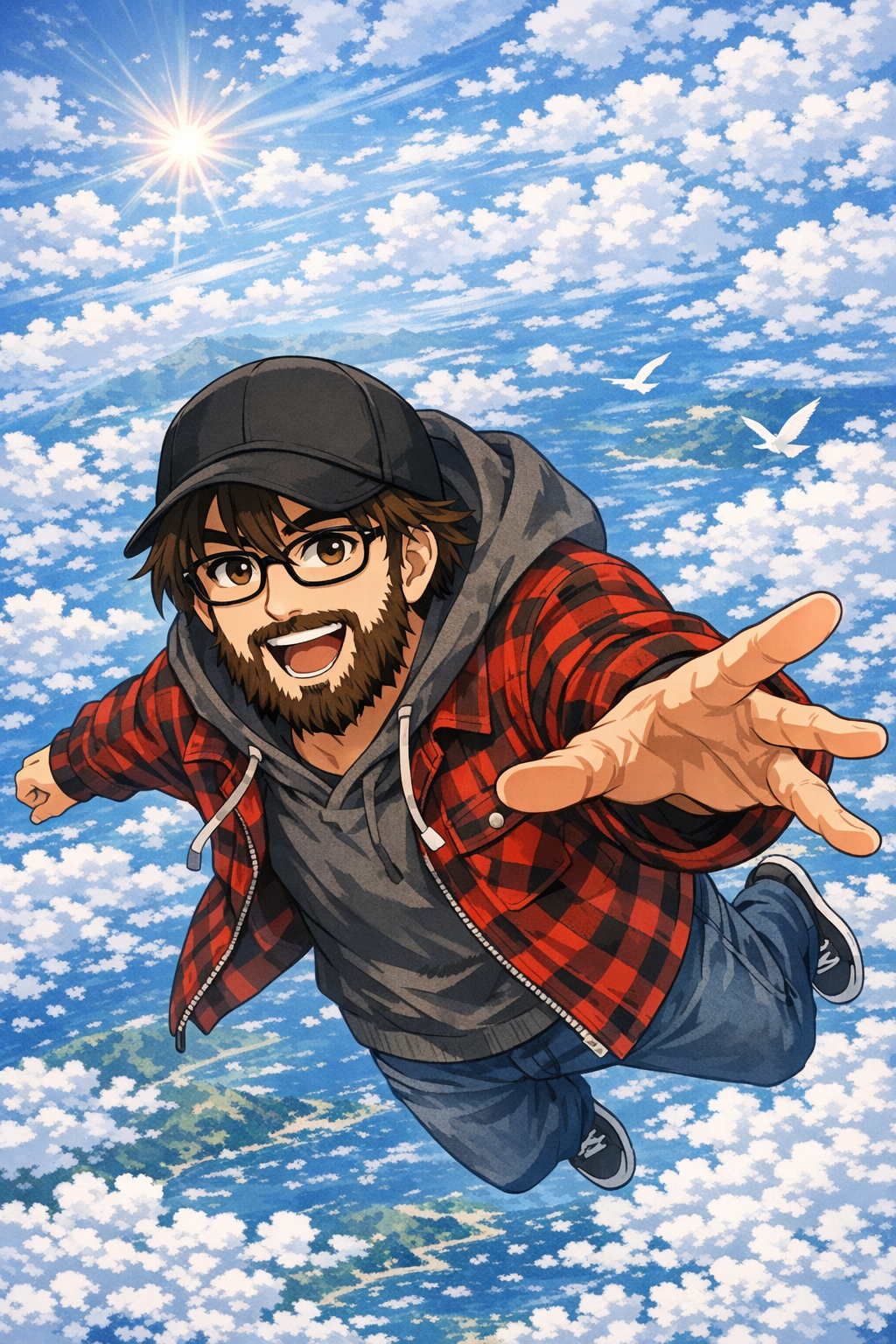 Cover art for The Man Falling From The Sky (Self Insert) , an isekai scenario on AI Dungeon