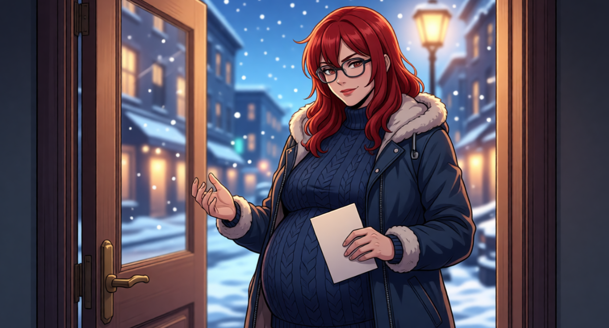 Cover art for She Came Back Pregnant, a romance scenario on AI Dungeon