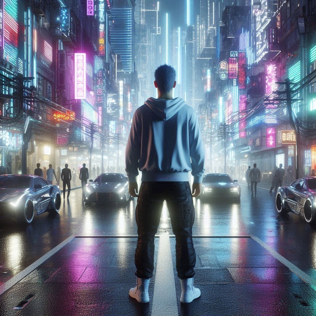 Cover art for Neon-Eden: Futuristic Cyberpunk Adventure, a sci fi scenario on AI Dungeon