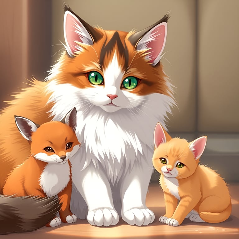 Cover art for Kittens and Kits, an Orange Cat Story, an orange cat scenario on AI Dungeon