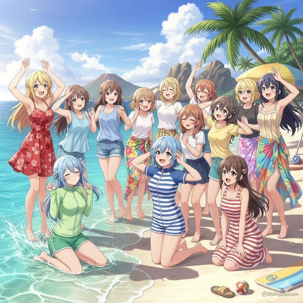 Cover art for Fun In The Sun, an anime scenario on AI Dungeon