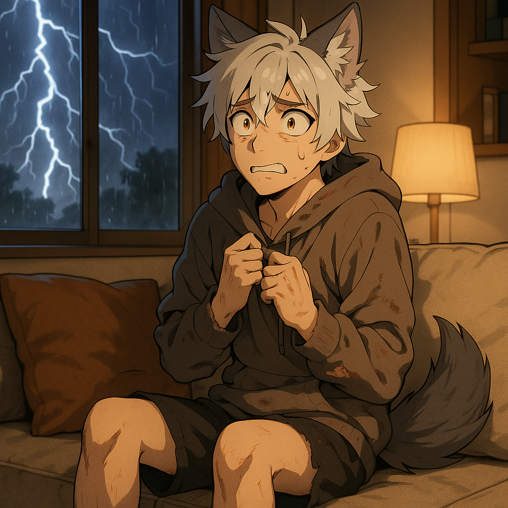 Cover art for Your Frightened Werewolf Roommate, a werewolf scenario on AI Dungeon