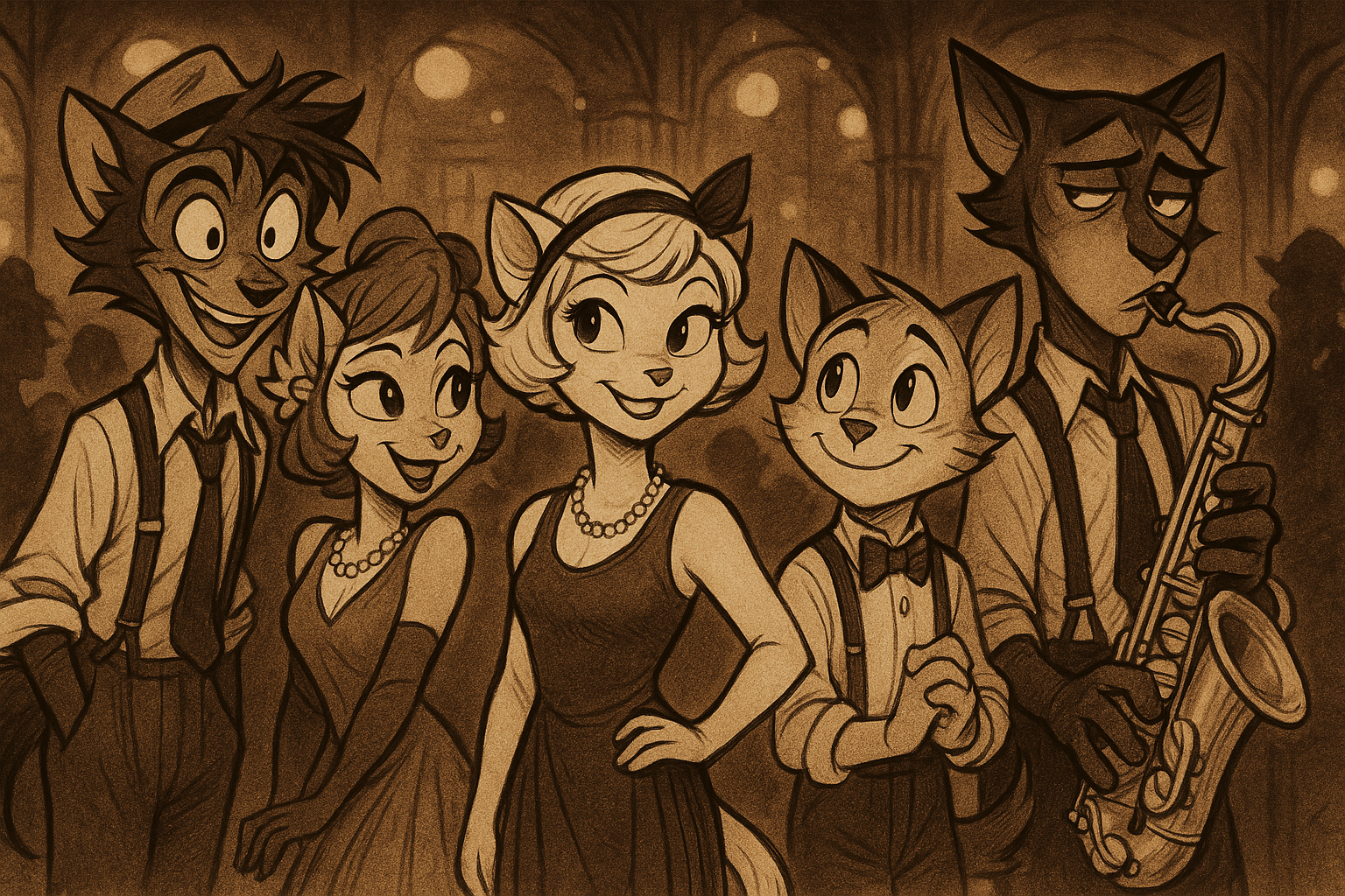 Cover art for Lackadaisy: Flapper Masquerade , a lackadaisy scenario on AI Dungeon