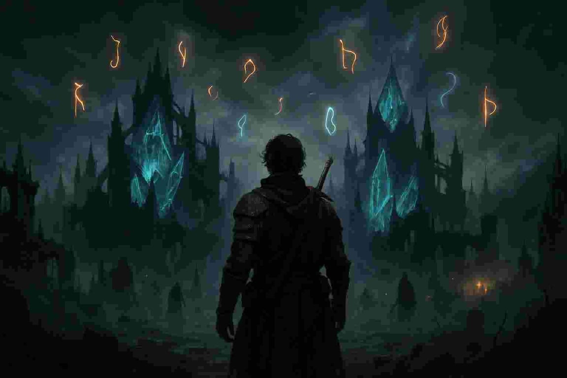 Cover art for (AC + NGO + D20 success/fail) The Cursed Realm of Aethermoor , a dark fantasy scenario on AI Dungeon