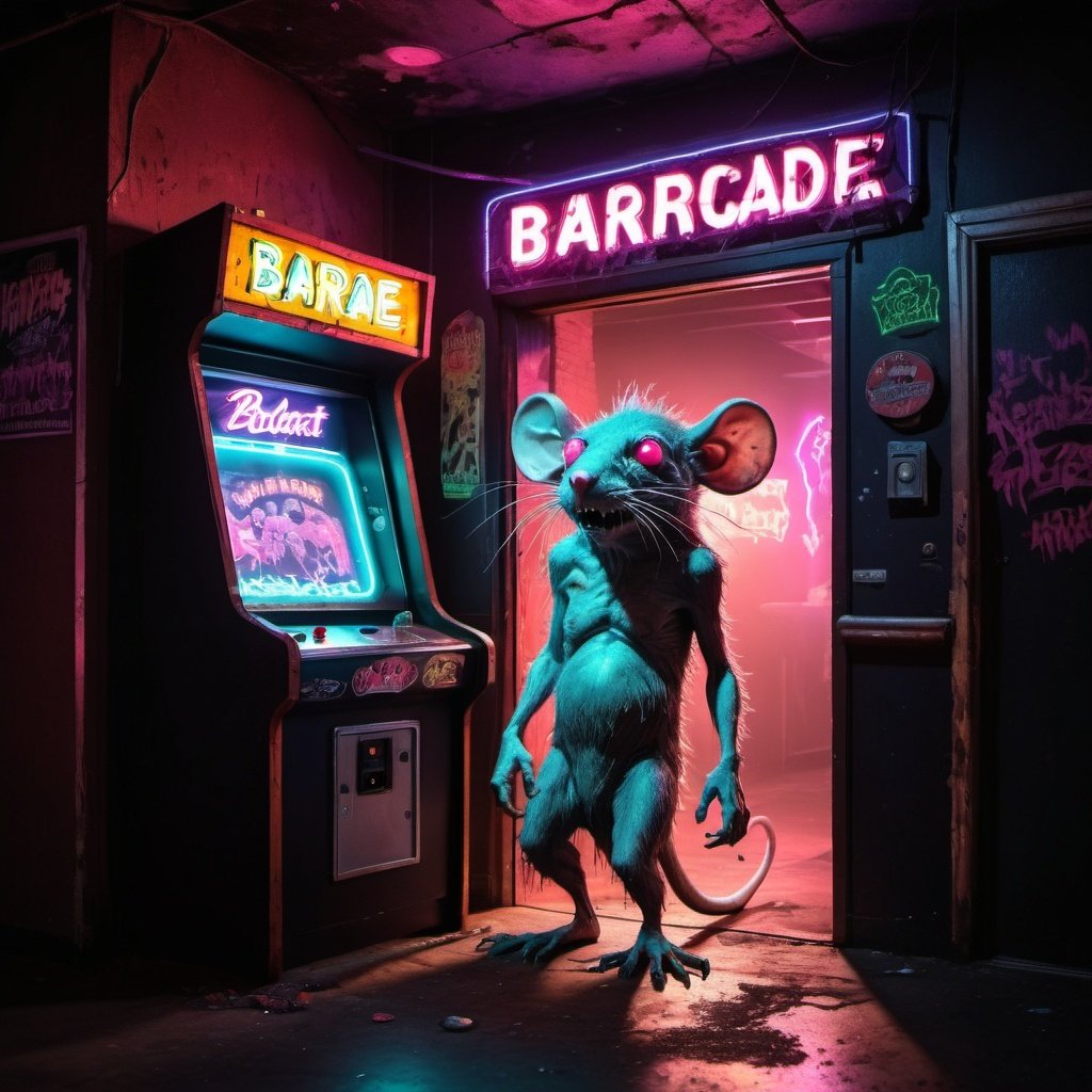 Cover art for Your last night at Squeaky's , a horror scenario on AI Dungeon