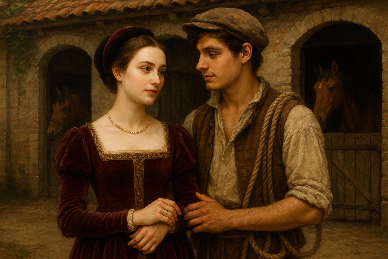 Cover art for Whispers in the Stables, a romance scenario on AI Dungeon