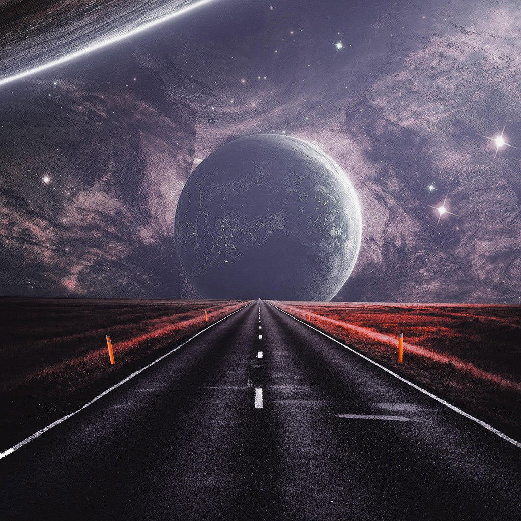 Cover art for The Long Road Going Nowhere, a philosophy scenario on AI Dungeon