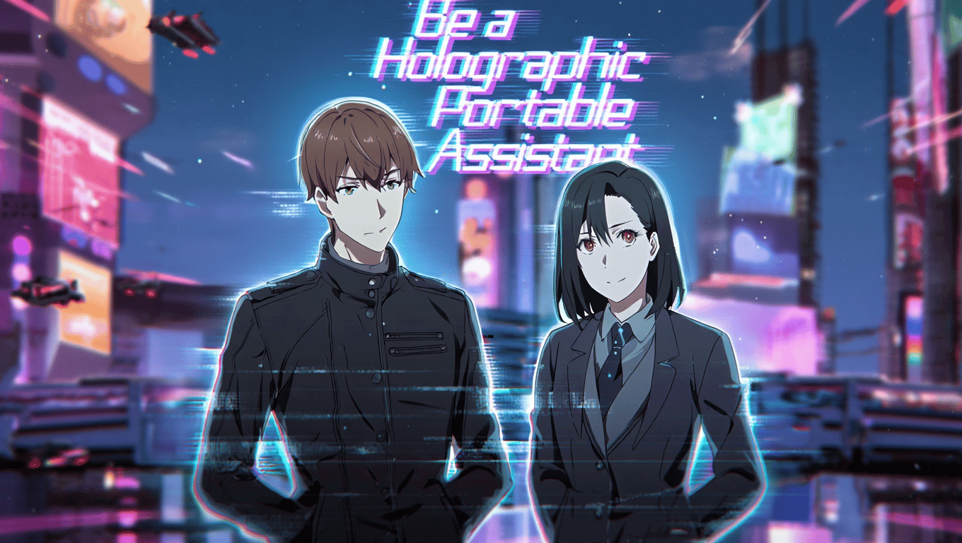Cover art for be a holographic portable assistant👨🎤👩🎤👨💻👩💻, a cyberpunk scenario on AI Dungeon