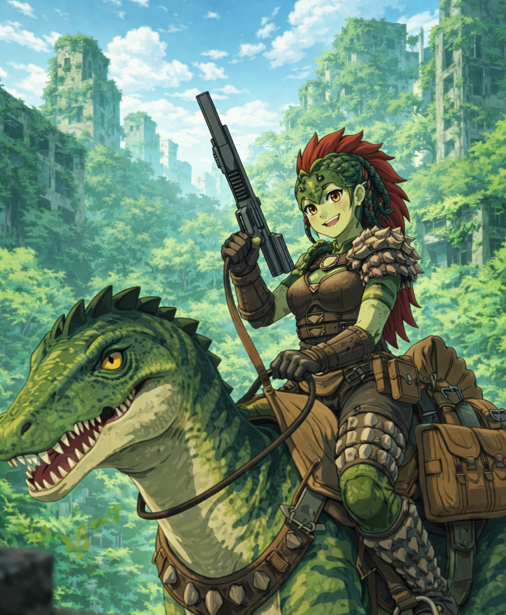 Cover art for Will Akina help you survive?, a dinosaur scenario on AI Dungeon