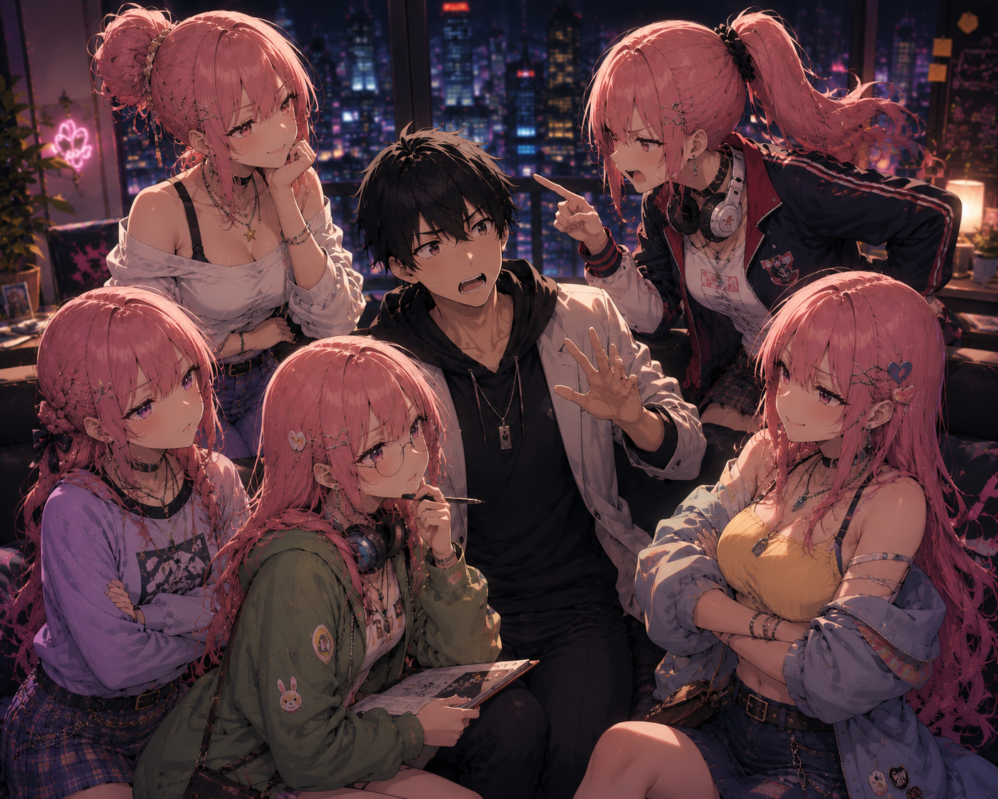 Cover art for Quintuple Trouble, a romance scenario on AI Dungeon