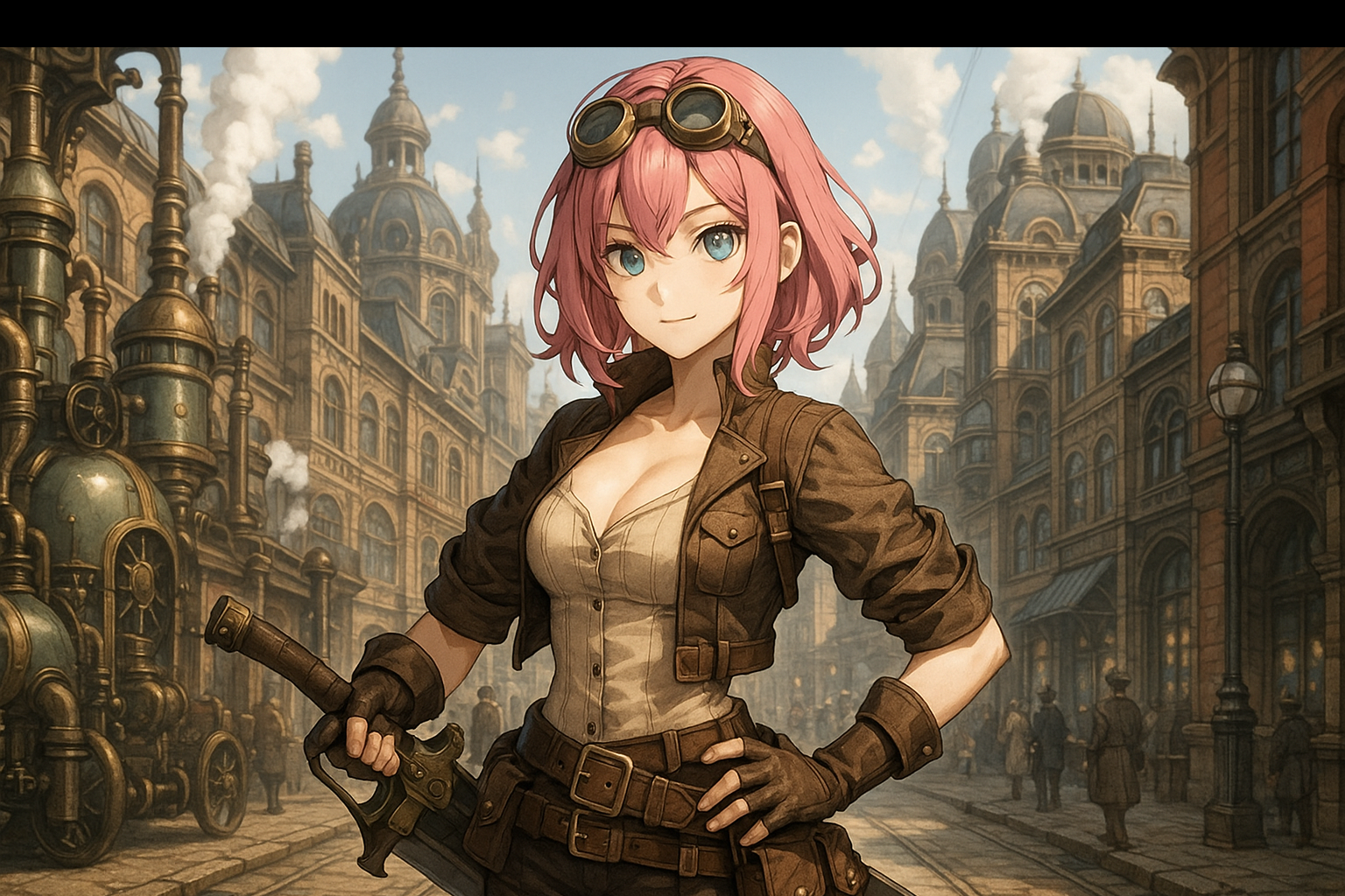 Cover art for The Skyship Courier, a steampunk scenario on AI Dungeon