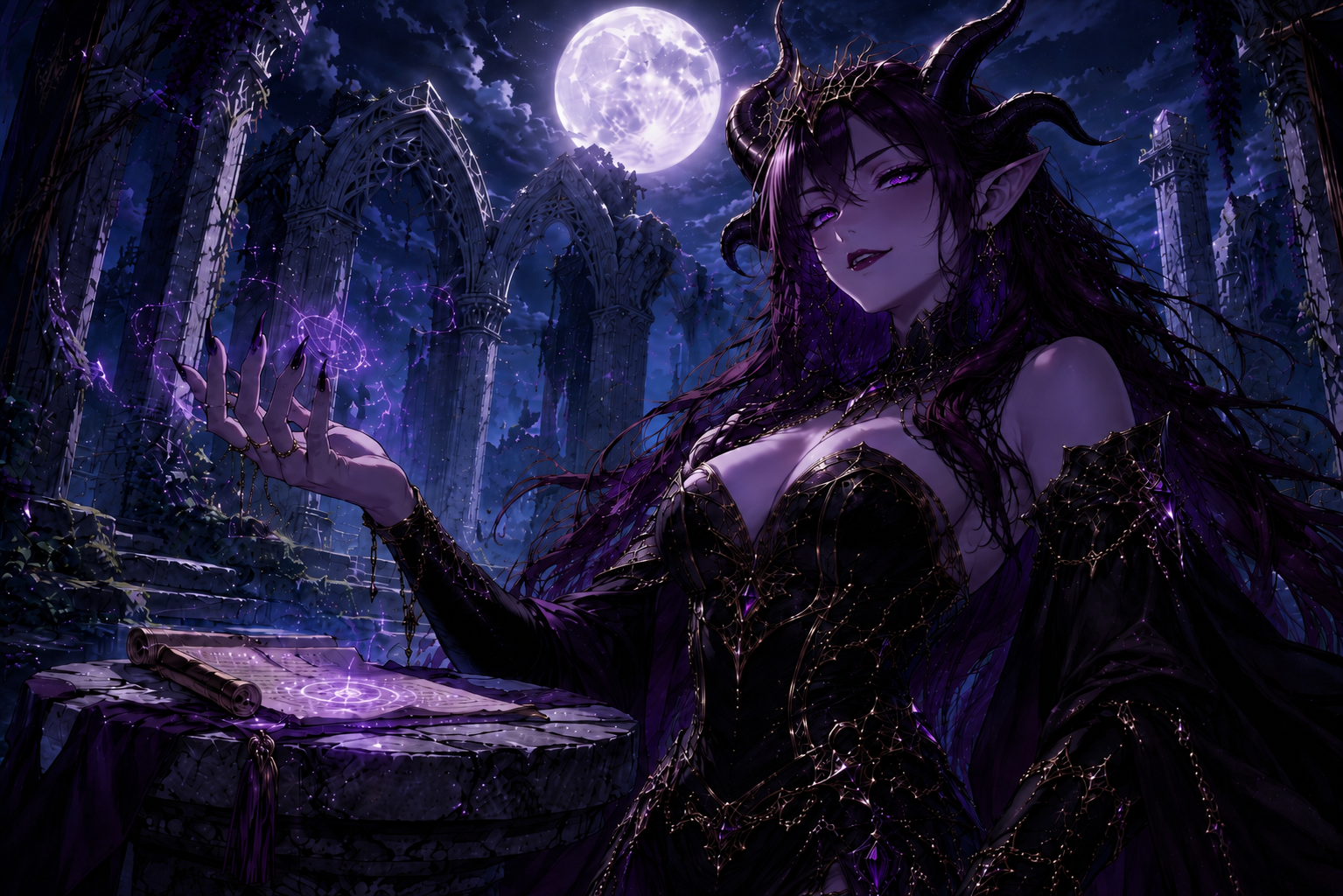 Cover art for "I Accept!" - My Demon Queen Wife, a fantasy scenario on AI Dungeon