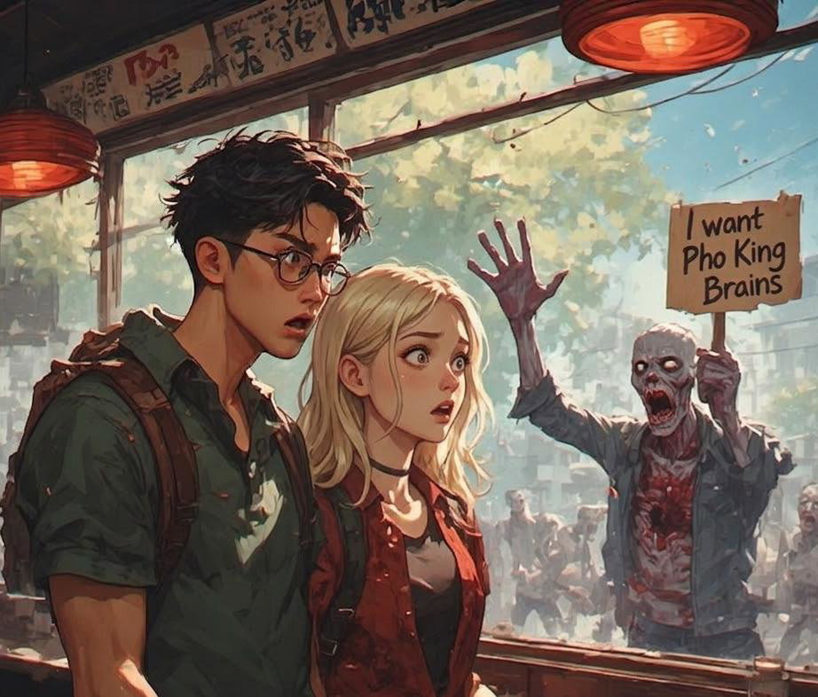 Cover art for Pho King Zombies!?, a zombies scenario on AI Dungeon