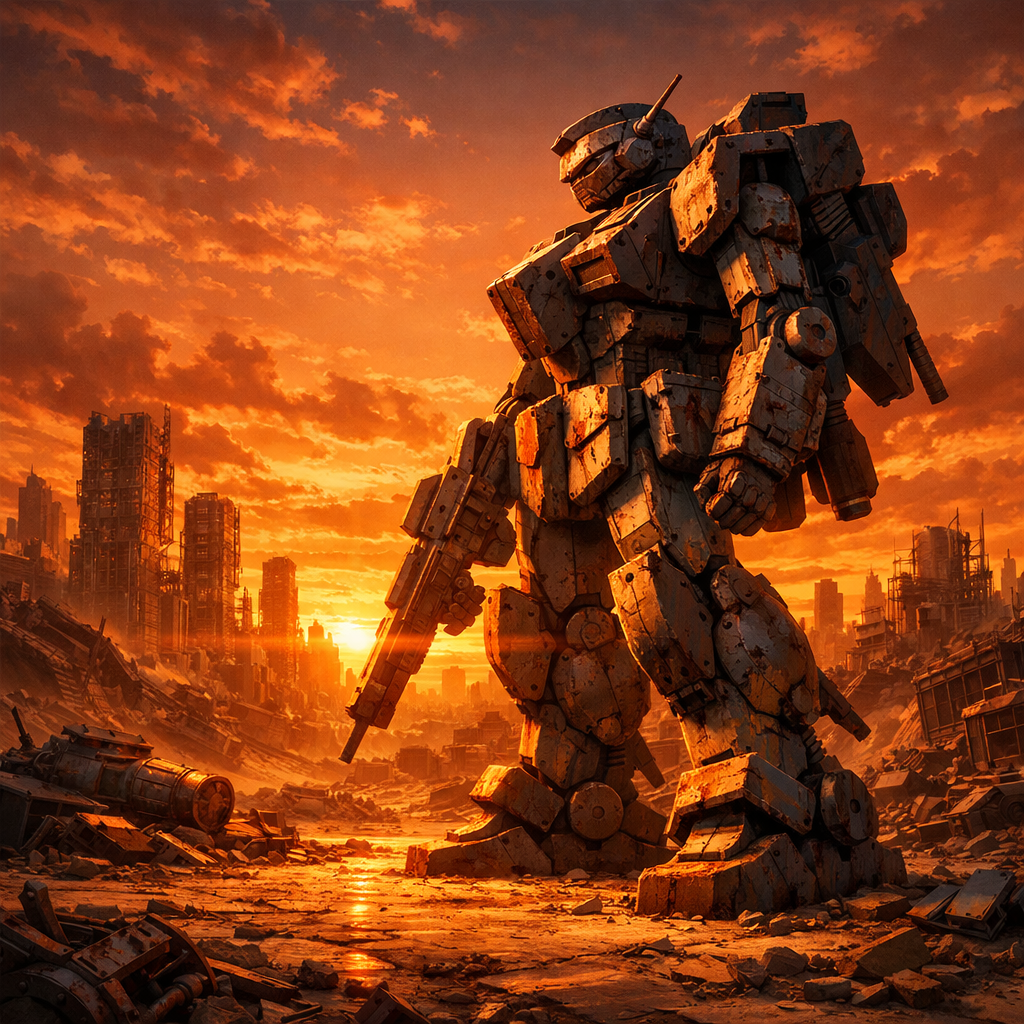 Cover art for Public Announcement, a mech scenario on AI Dungeon