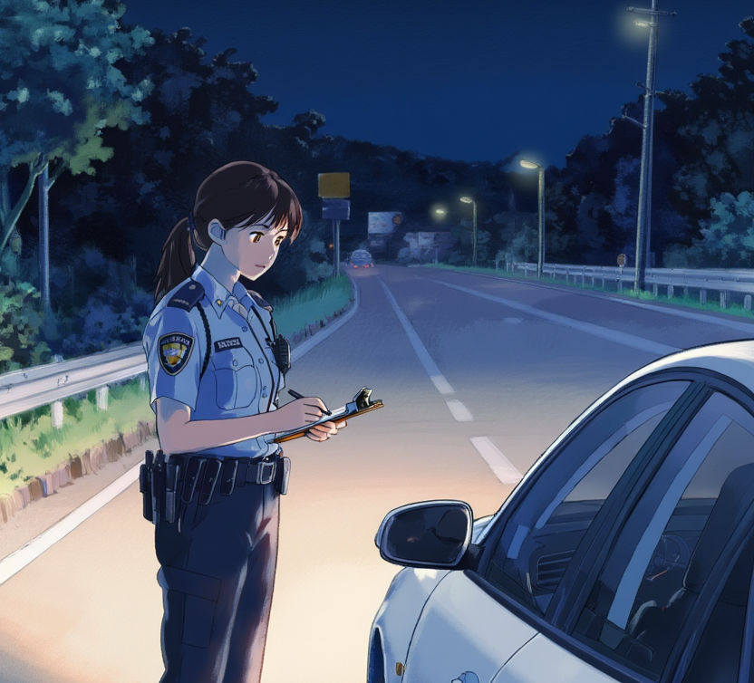 Cover art for Pull over: A unrealistic simulation of being pulled over , a slice of life scenario on AI Dungeon