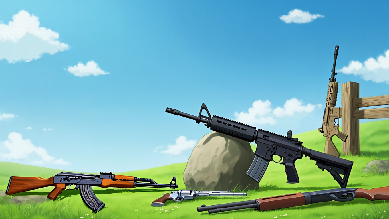 Cover art for Caliber Cuties: A gun-kun/chan hangout, a comedy scenario on AI Dungeon