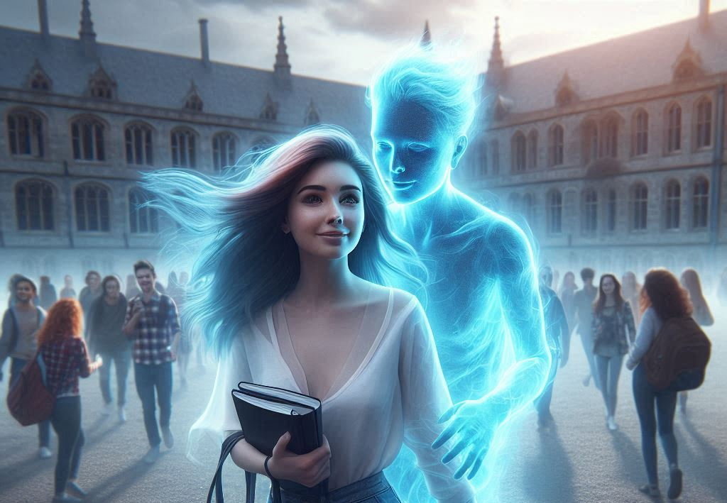Cover art for College Ghost, a supernatural scenario on AI Dungeon