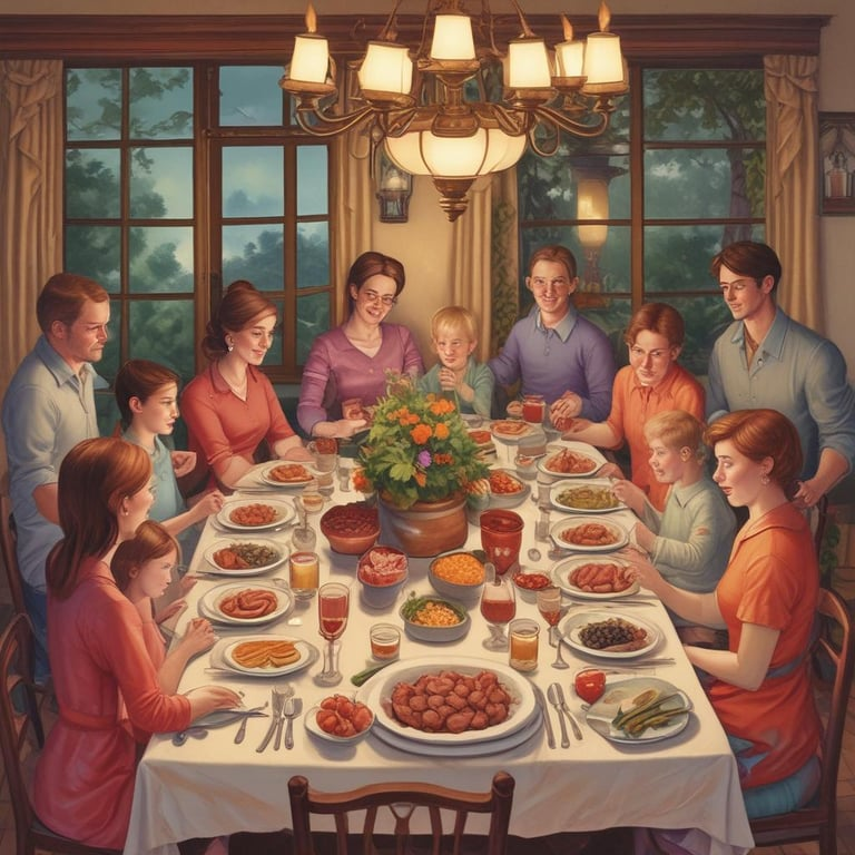 Cover art for Family Dinner: Holiday Edition, a family scenario on AI Dungeon